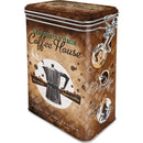 Coffee Theme Clip Top Tin (7.5x11x17.5cm)