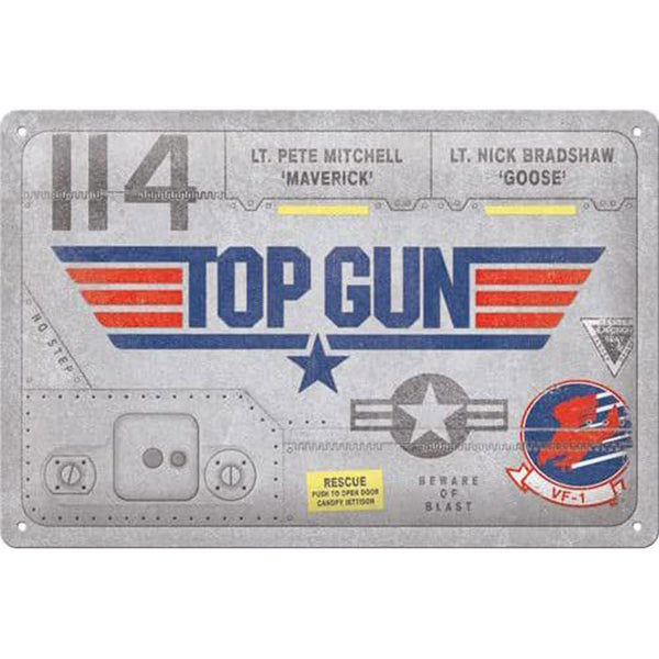 Nostalgic-Art Top Gun Aircraft Metal Medium Sign (20x30cm)