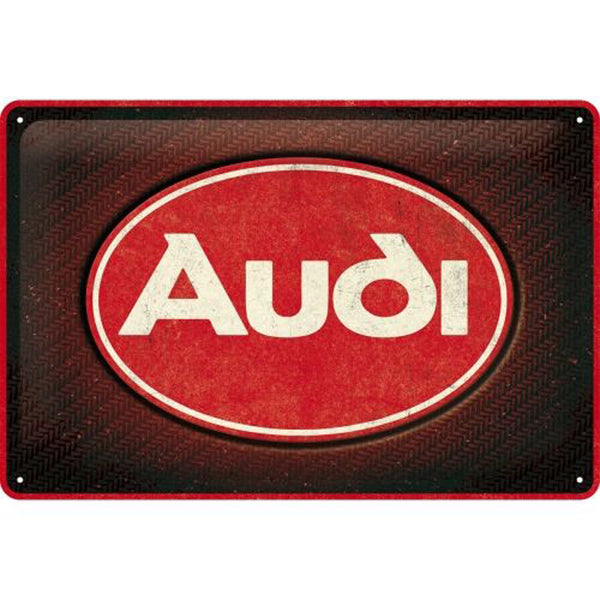 Nostalgic-Art Audi Logo Red Shine Medium Sign (20x30cm)