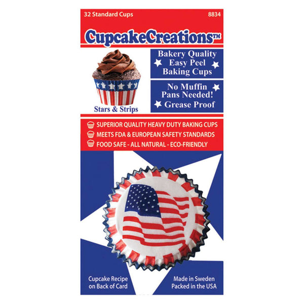 Standard Stars and Stripes Cupcake Cups 32pk