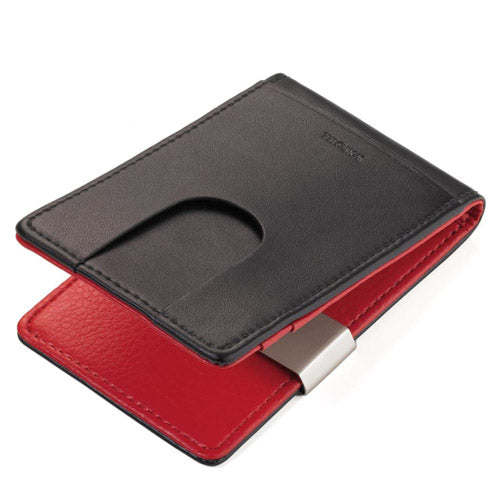 Credit Card Case with Medium Clip (Black/Red)