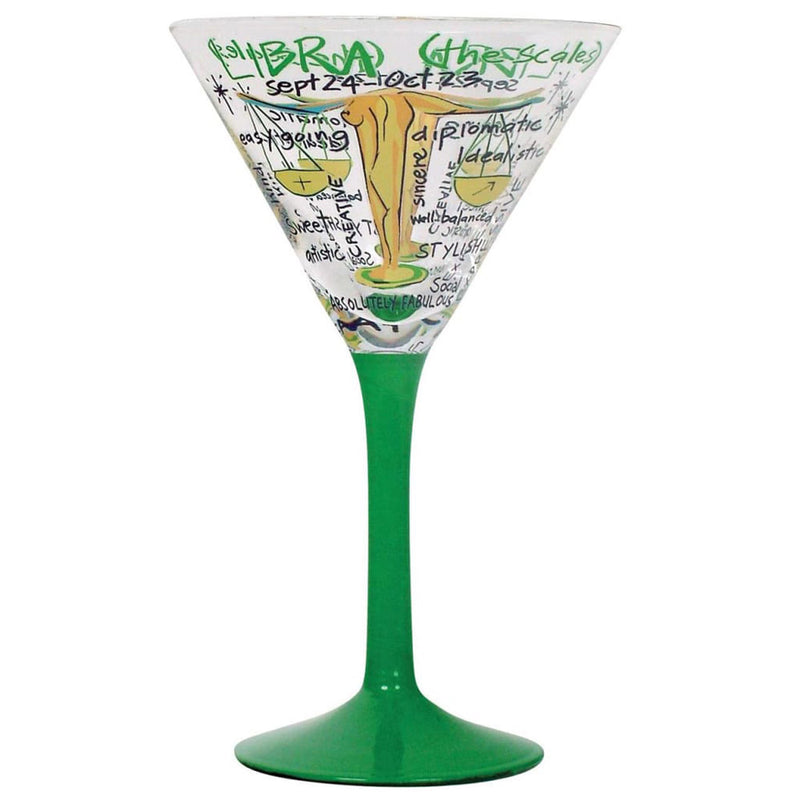 Zodiac Hand-Painted Martini Glass