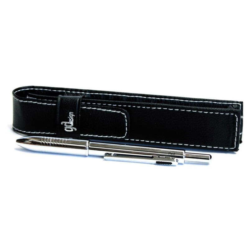 3-in-1 Anodised Barrel Pen with Leather Case