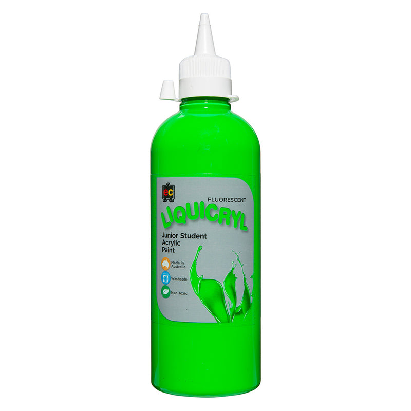 Educational Colours Fluoro Liquicryl Junior Acrylic 500mL