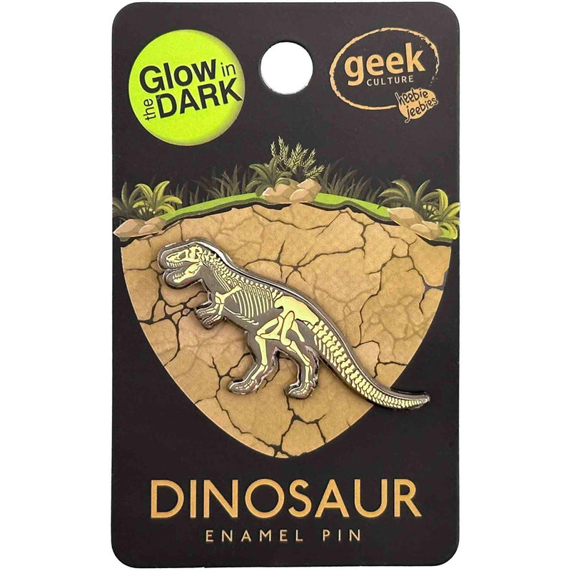 Dinosaur Skeleton Glow Enamel Pin