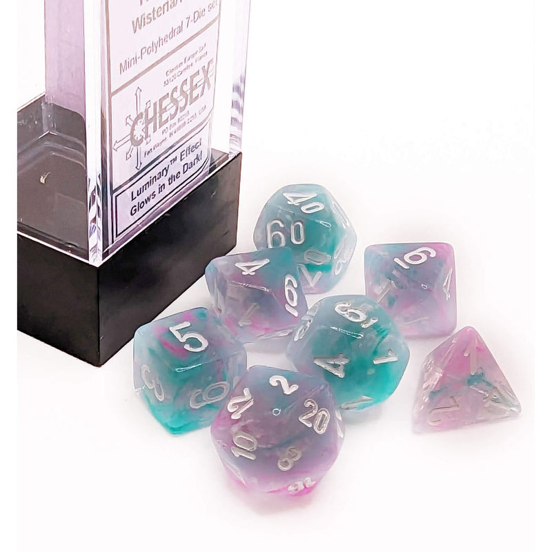 Chessex Nebula Mini-Polyhedral 7-Die Set (Wisteria/White )