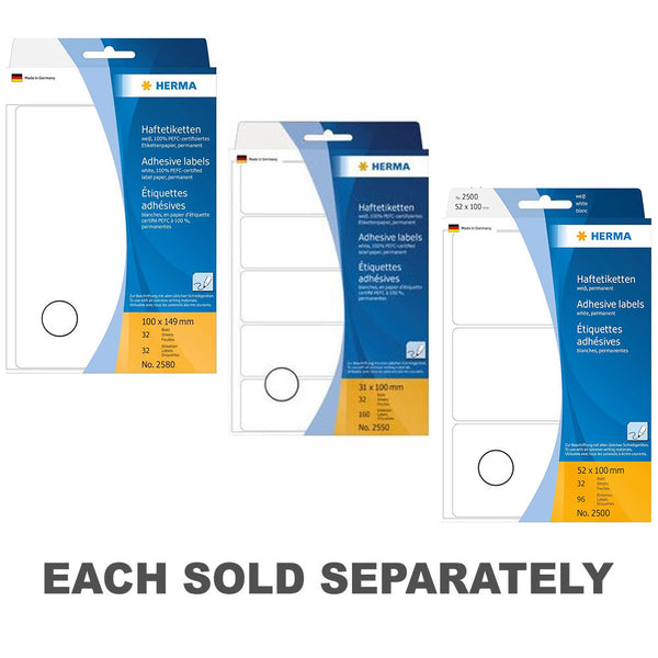 Herma Multi-Purpose Adhesive Labels 100mm (Whte)