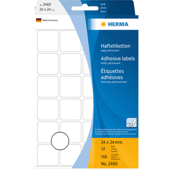 Herma Multi-Purpose Adhesive Square Labels 24mm (White)