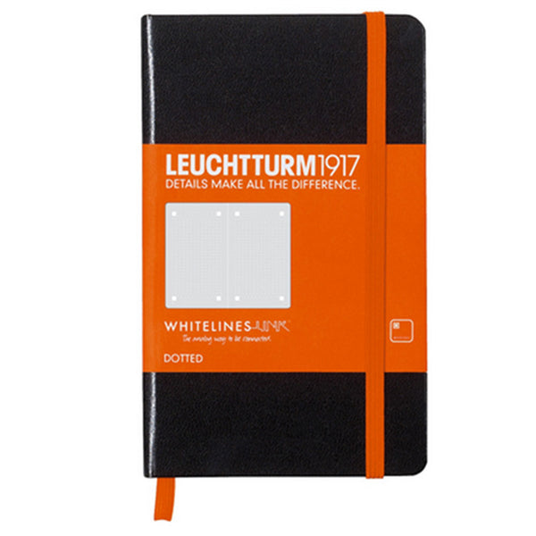 Leuchtturm HC Whitelines Dotted A6 Notebook (Black/Orange)