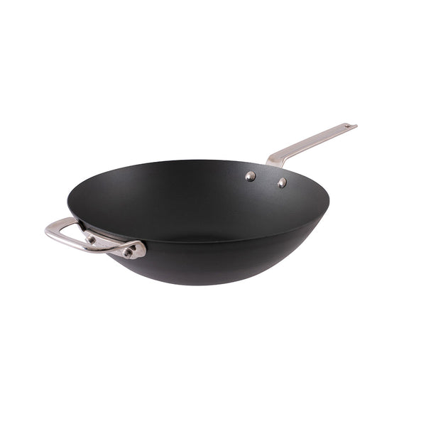 Scanpan Black Iron Carbon Steel Wok 30cm