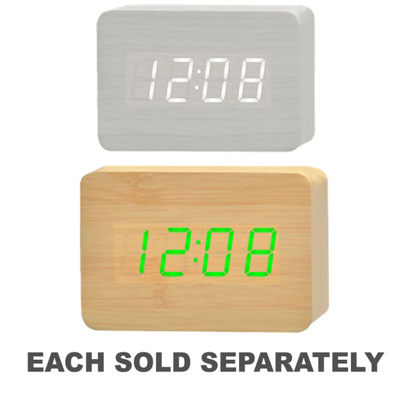 Wooden Cuboid LED Table Clock