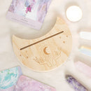 Natural Mystical Hands Crescent Moon Wooden Tarot Card Stand