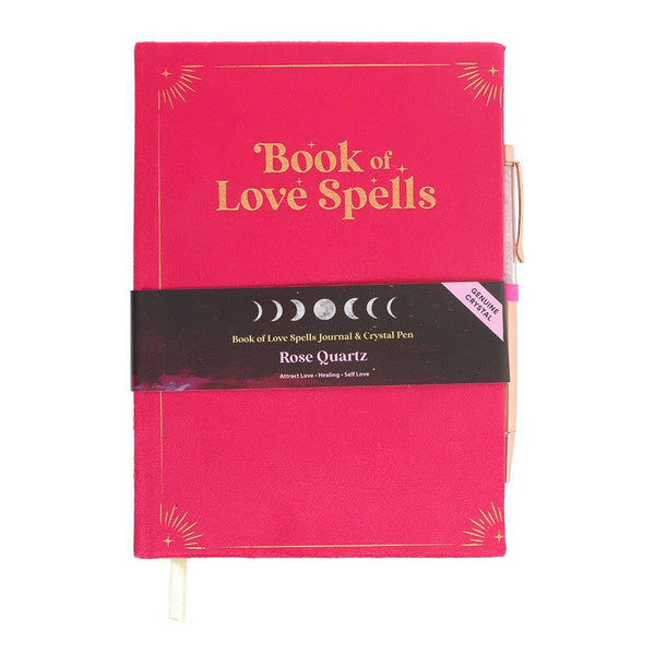 Book of Love Spells Journal with Rose Quartz Crystal Pen