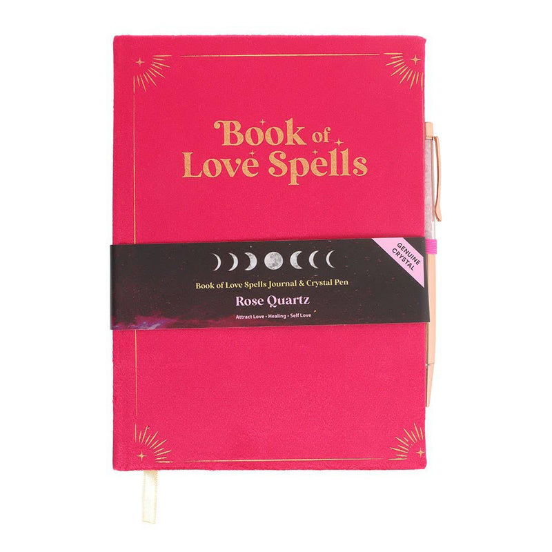 Book of Love Spells Journal with Rose Quartz Crystal Pen