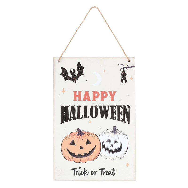 Spooky Pumpkin Happy Halloween MDF Hanging Sign