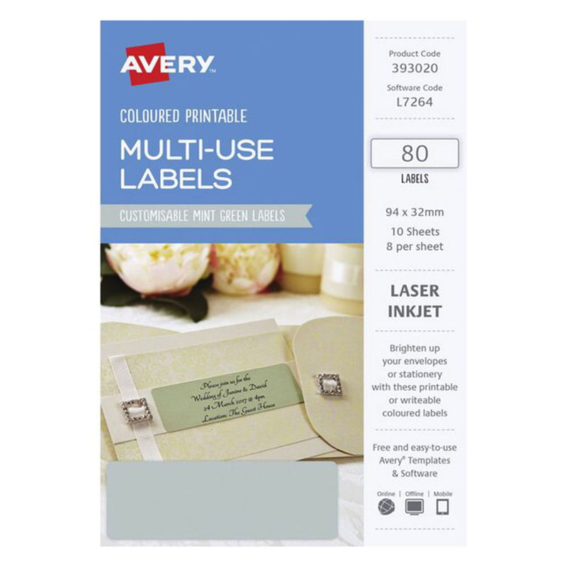  Avery Rechteckiges Laseretikett 80 Stück (94 x 32 mm)