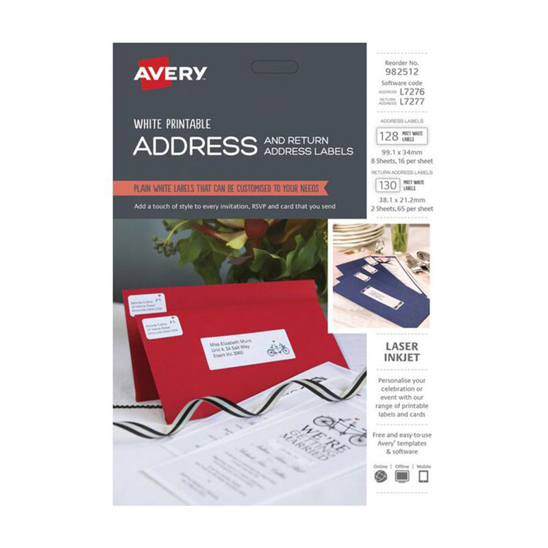  Avery druckbares Adress- und Rücksendeetiketten-Kit