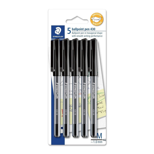 Staedtler Stick Ballpoint Pen 5pk (Black)