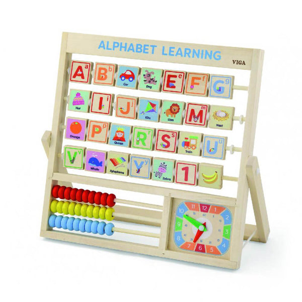 Viga Wooden Learning Alphabet & Clock