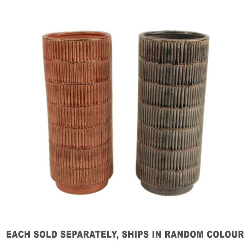 Flint Ceramic Vase 2 Assorted (27x12cm)