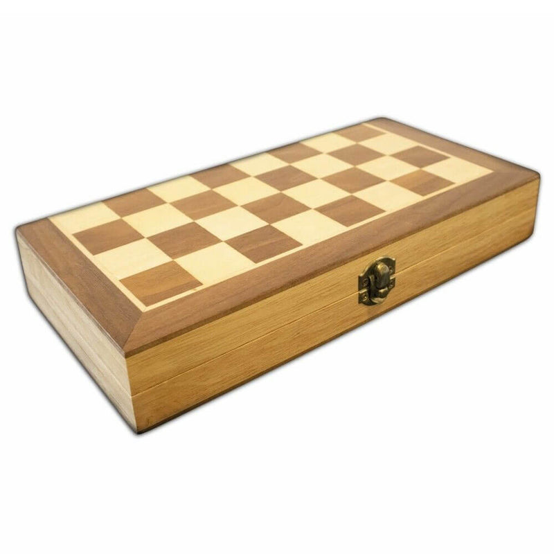 LPG Wooden Folding Chess Checkers Backgammon-Set