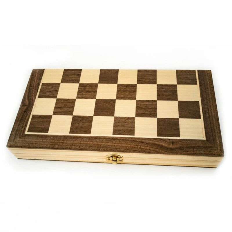 LPG Wooden Folding Chess Checkers Backgammon-Set