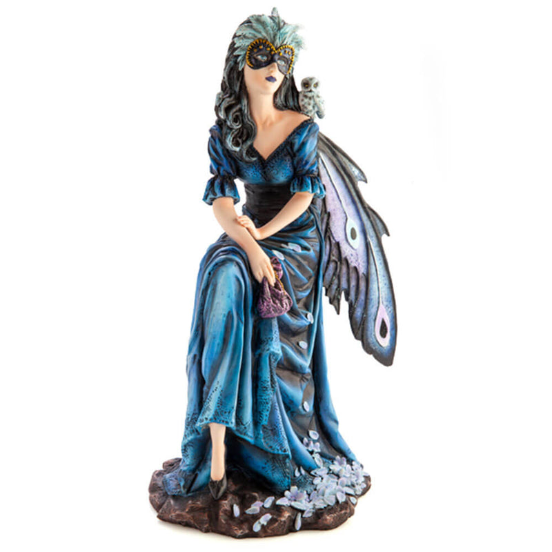 Large Masquerade Fairy with Snowy Owl Figurine