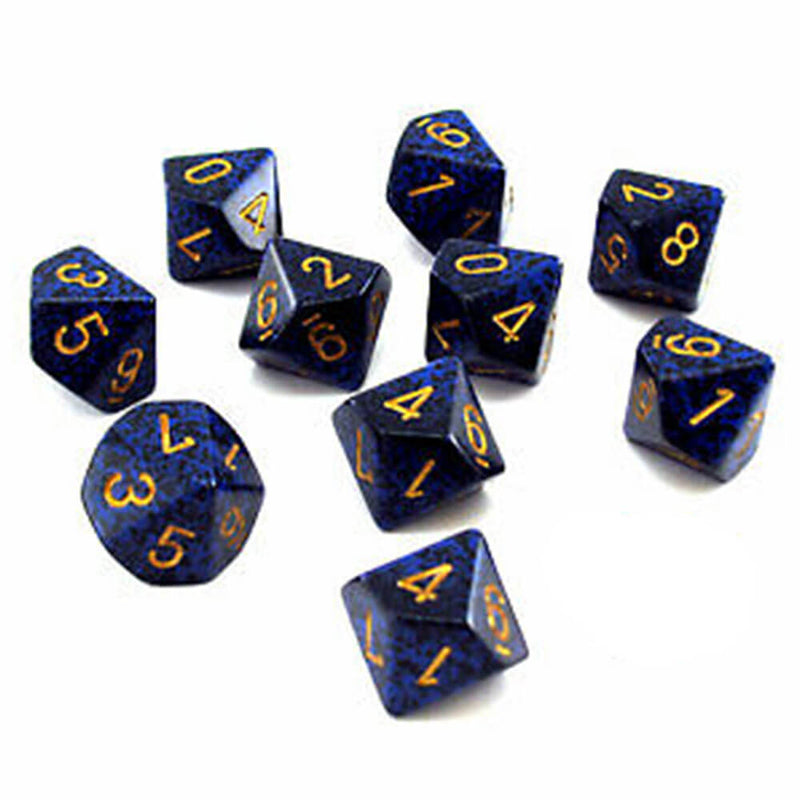 Jeu Chessex D10 polyédrique 10 matrices mouchetées