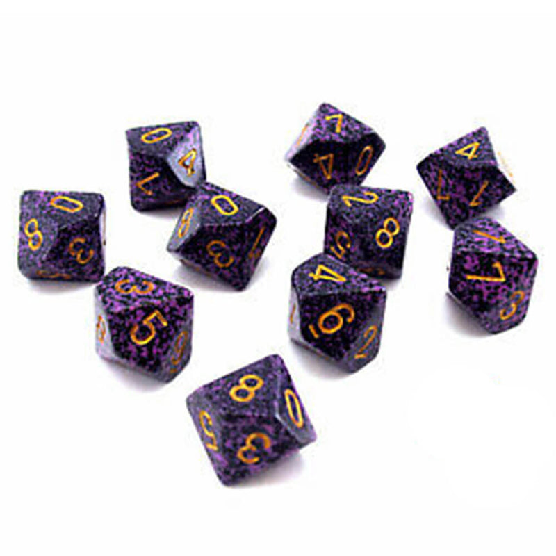 Jeu Chessex D10 polyédrique 10 matrices mouchetées