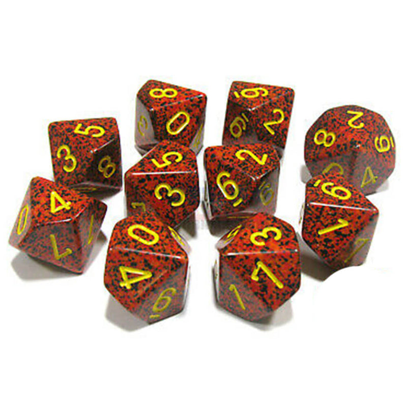 Jeu Chessex D10 polyédrique 10 matrices mouchetées