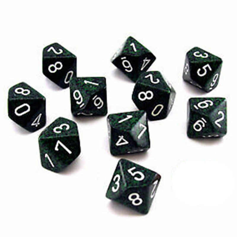 Jeu Chessex D10 polyédrique 10 matrices mouchetées