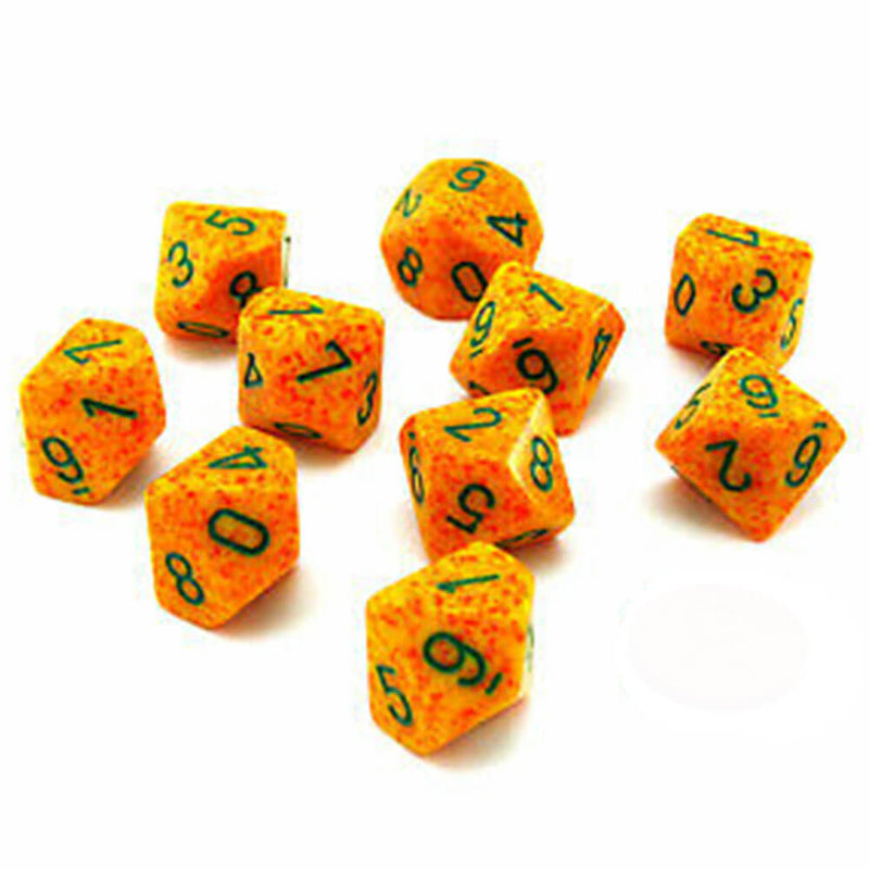 Jeu Chessex D10 polyédrique 10 matrices mouchetées