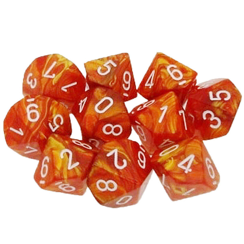 Jeu de 10 matrices polyédriques Chessex D10