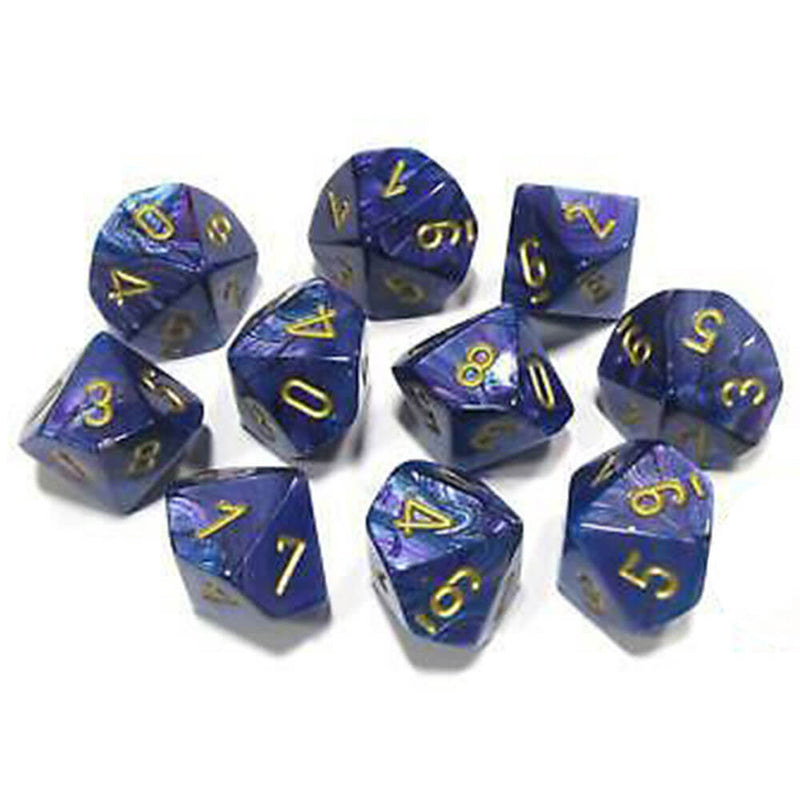 Chessex D10 Polyhedral 10-Würfel glänzendes Set