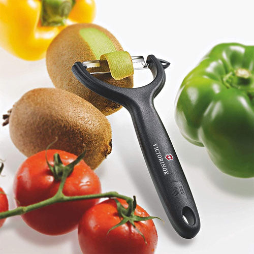 Micro Serrated Double Edge Tomato and Kiwi Peeler (Black)