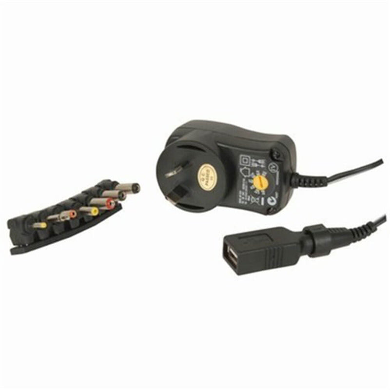 Adaptateur secteur avec 7 prises et USB (3-12VDC)