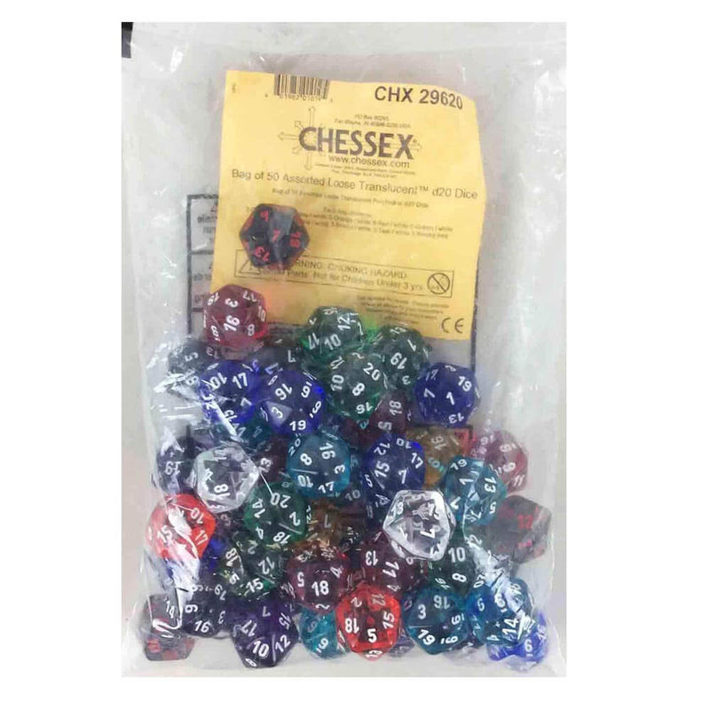 D20 dés assortis polyédriques en vrac (50 dés)