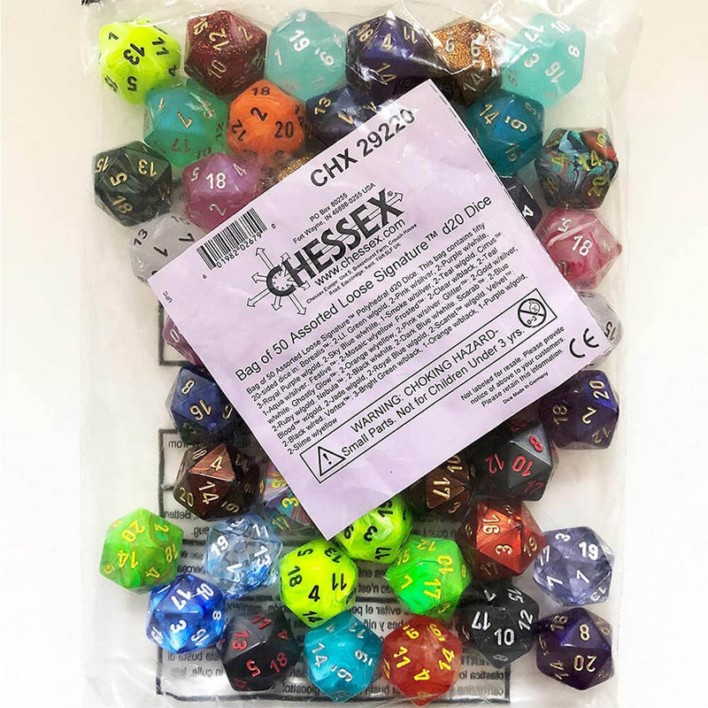 D20 dés assortis polyédriques en vrac (50 dés)