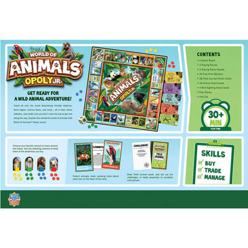 MasterPieces World of Animals Explorer Opoly Jr. Game