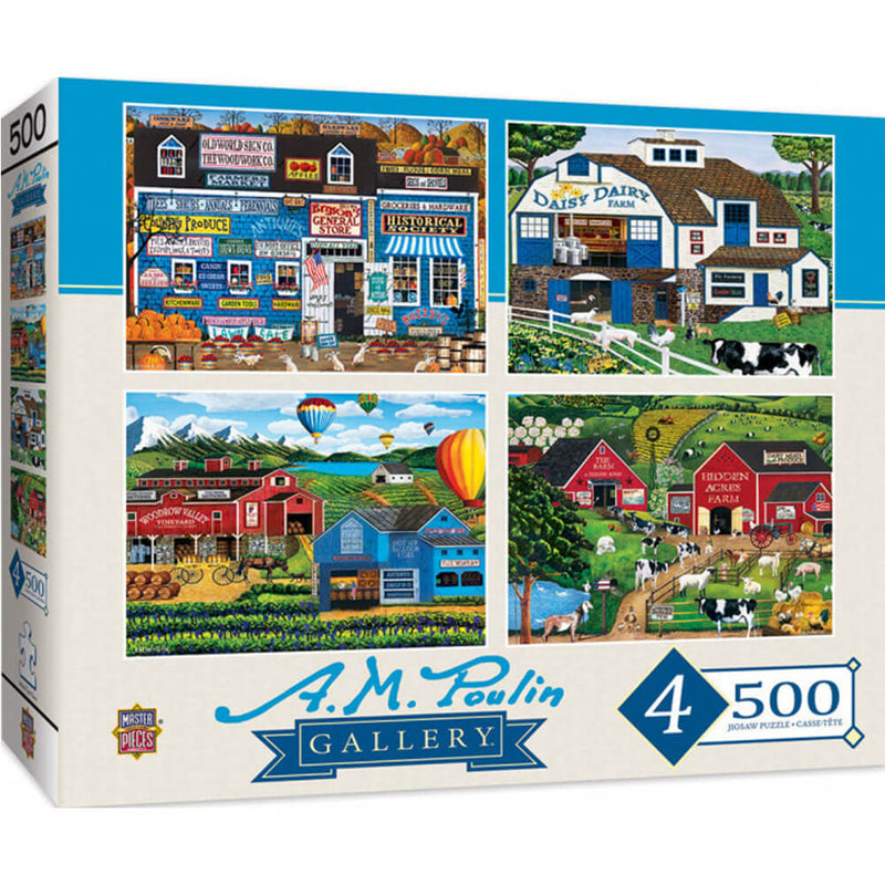 MasterPieces 4er-Pack Puzzle mit 500 Teilen