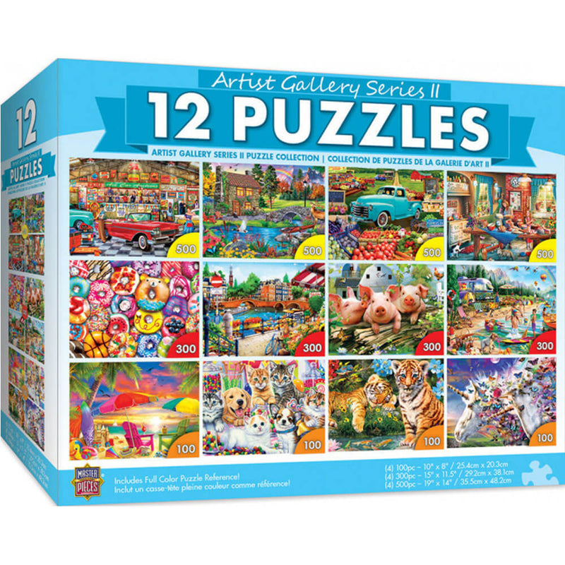 Lot de 12 puzzles Masterpieces