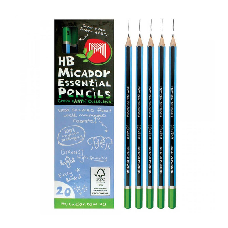 Crayons graphite essentiels Micador (paquet de 20)