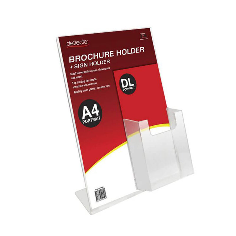 Deflecto Hochformat Schilderhalter A4 Broschürentasche DL