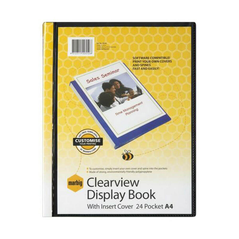 Marbig Display Book Clearview A4 Noir
