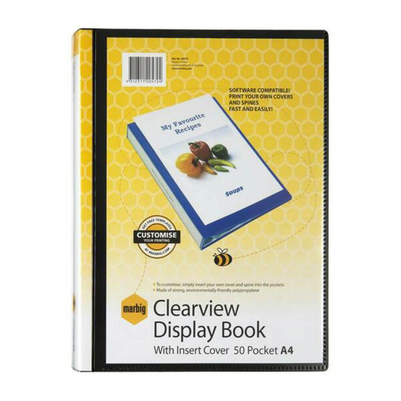 Marbig Display Book Clearview A4 Noir