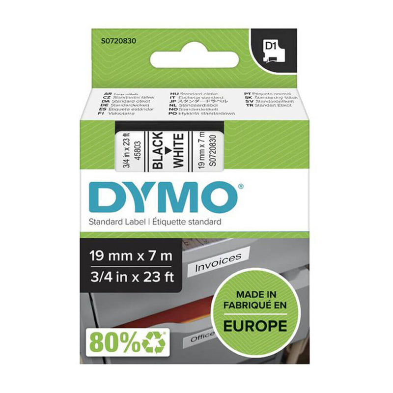 Étiquette de ruban Dymo D1 19 mm x 7 m