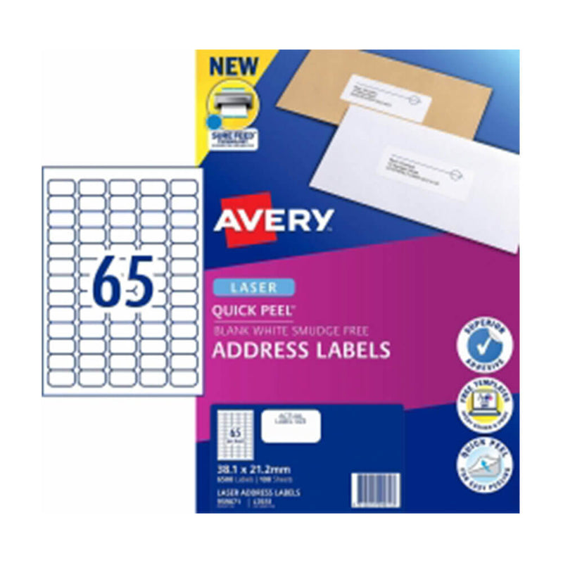 Avery Laser Étiquette d'adresse Blanc (100pk)