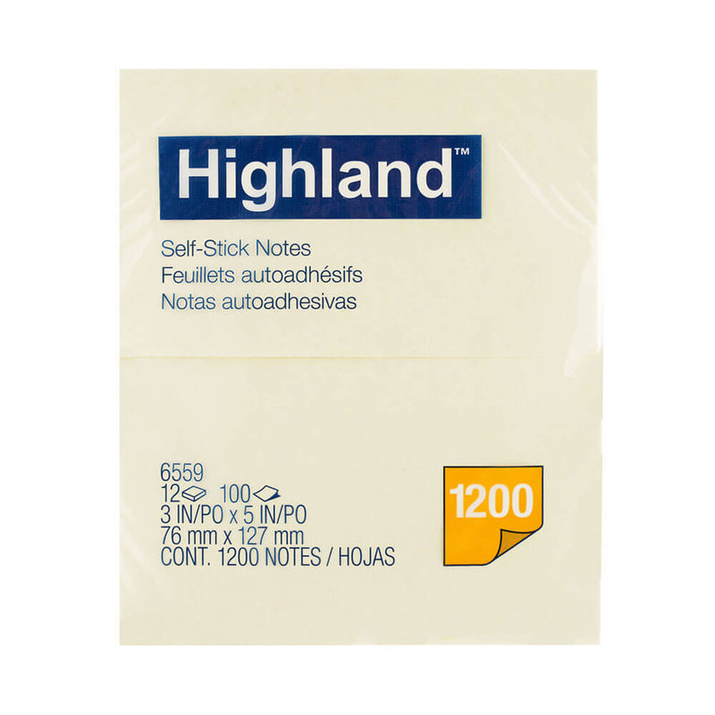 Highland Haftnotizen Gelb, 12er-Pckg