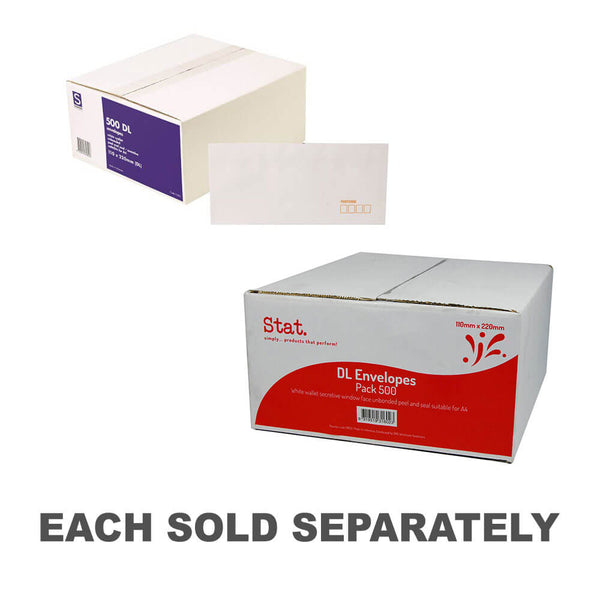 Stat Peel and Seal Envelope DL (500pk)