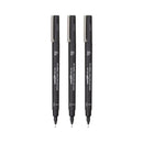 Uni-ball Pin Fineliner Pen Schwarz (3er-Brieftasche)